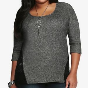 Torrid Lace Inset Pullover Top